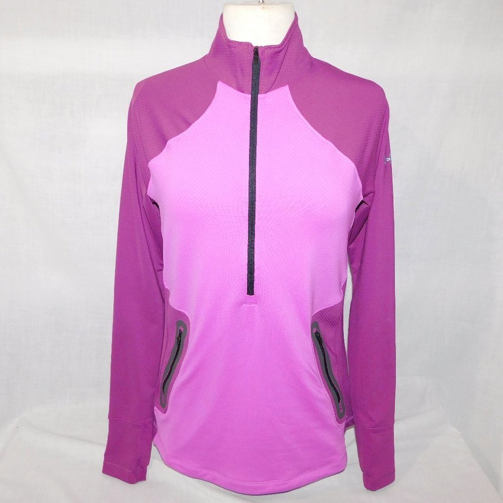 Under Armour fitted Coldgear Reactor 1/4 Zip Pullover LS running shirt Womens L - Picture 1 of 10